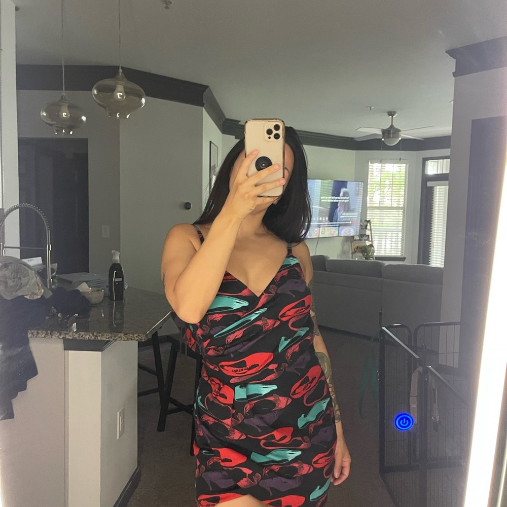 Red and Teal mini Dress By Pepe Jeans London by Andy Warhol